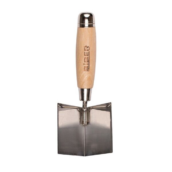 Кельма для внутренних углов БИБЕР, нержавеющая сталь, деревянная рукоятка, 80х60х60мм