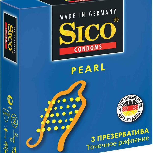Презервативы с точечным рифлением Sico Pearl, 3 шт.
