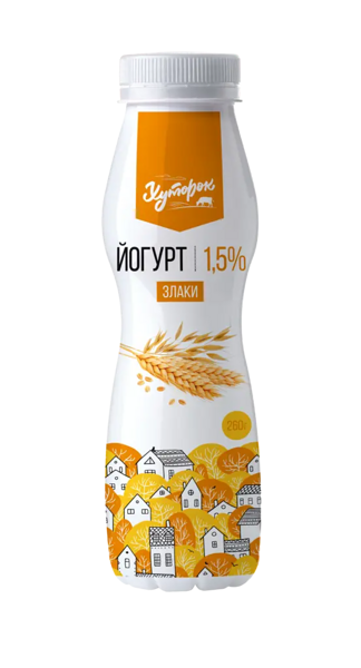 Йогурт питьевой Хуторок со злаками, 1,5%