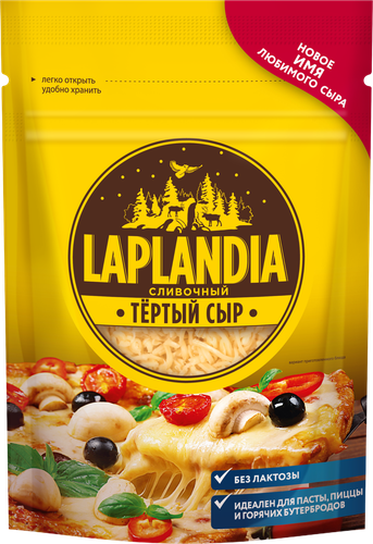 

Сыр полутвердый Laplandia Сливочный тертый 45%, 150 г
