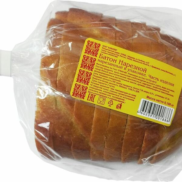 Батон Хлебопек Нарезной 190г