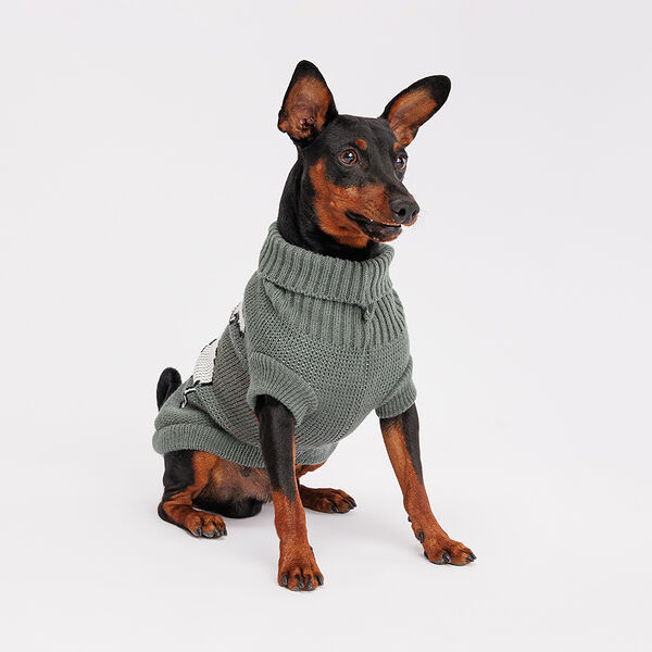 Свитер с лосем для собак, 35 см, серый