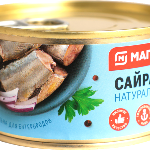 Сайра Магнит натуральная тихоокеанская 185 г