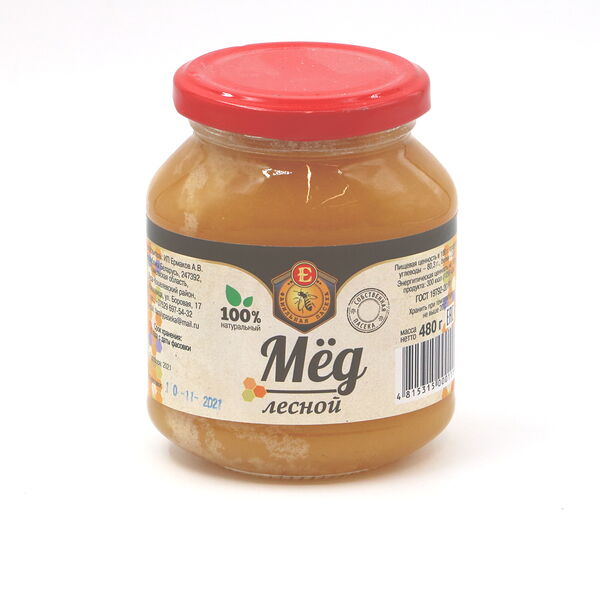 Мед натуральный лесной, стеклобанка 480гр.