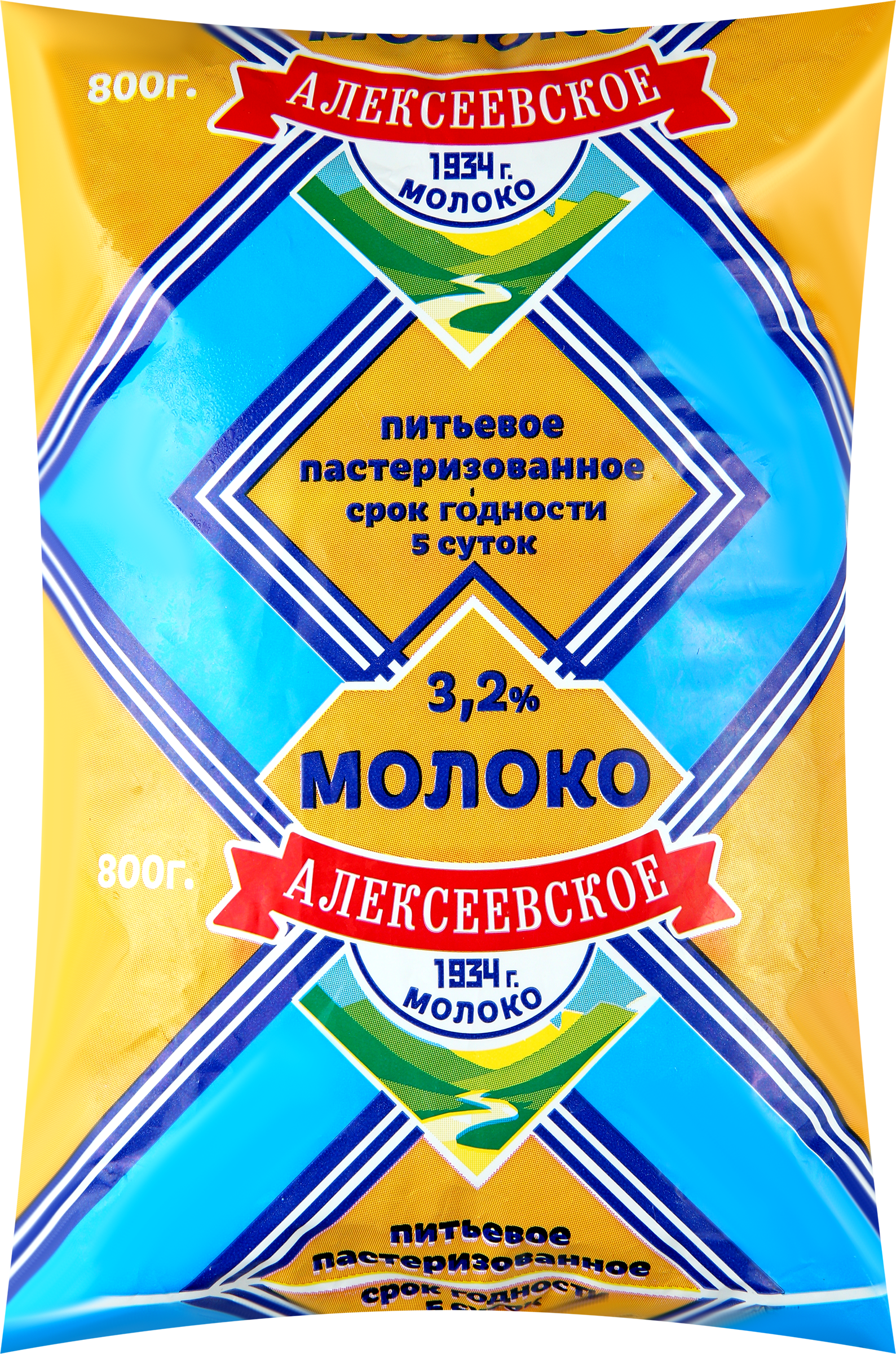 

Молоко пастеризованное Алексеевское молоко 3.2% БЗМЖ 800 г
