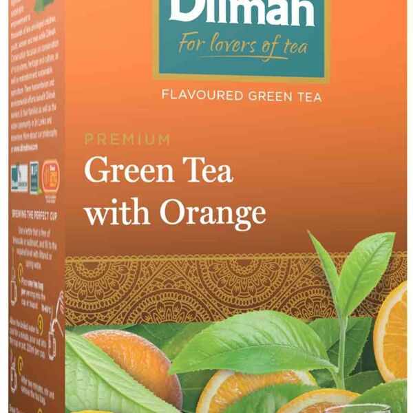 Чай зеленый Dilmah with Orange, 20×1.5 г