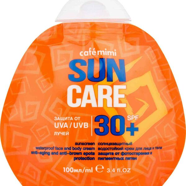 Крем солнцезащитный для лица и тела Cafe mimi водостойкий Spf 30+