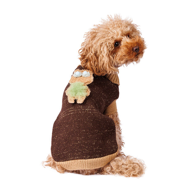 Свитер для собак с аппликацией 45см 2XL коричневый (унисекс)