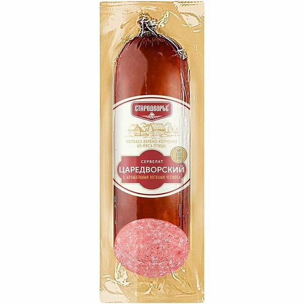 Сервелат Стародворье Царедворский из мяса птицы варено-копченый 280г