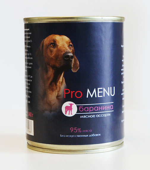 Влажный корм  PROMENU для собак, мясное ассорти с бараниной 410 г