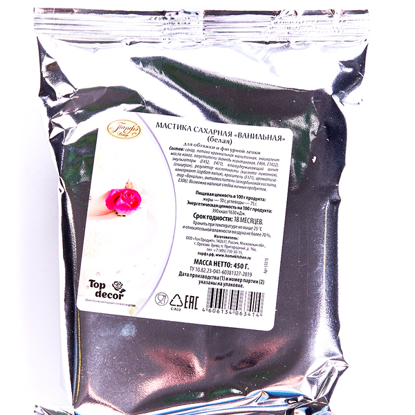 Сахарная мастика Top decor Ванильная белая 450 г