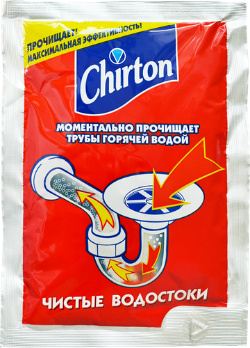 

Порошок Chirton для прочистки канализационных труб горячей водой 80 г