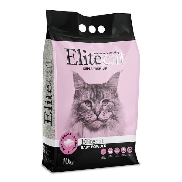 Наполнитель комкующийся Elitecat с ароматом детской пудры Baby powder