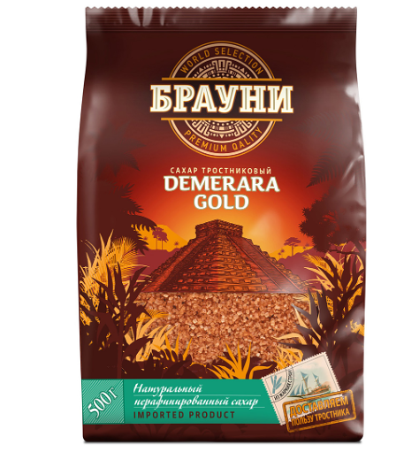 Сахар тростниковый Брауни Demerara Gold нерафинированный 