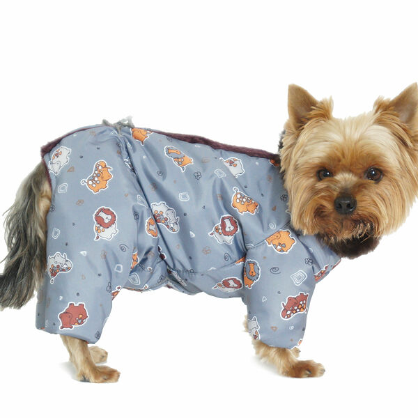 Комбинезон для собак Бегемот XL серый (мальчик)