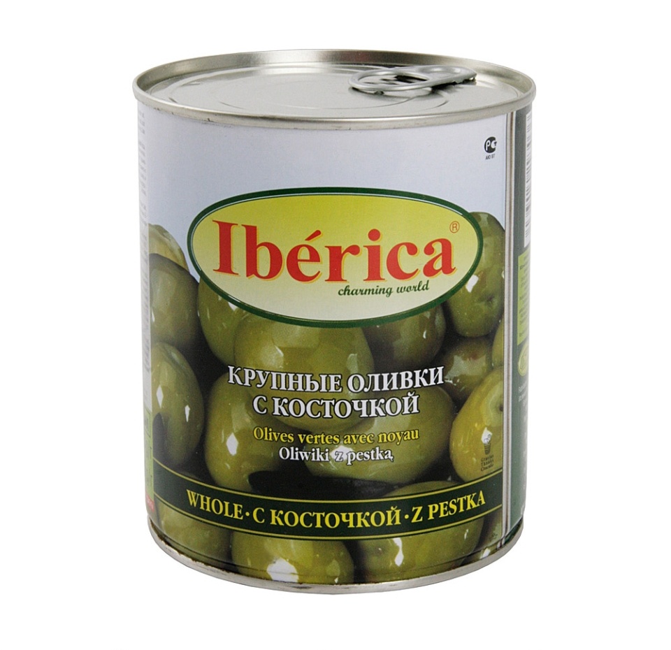 

Оливки Iberica крупные с косточкой 875 г