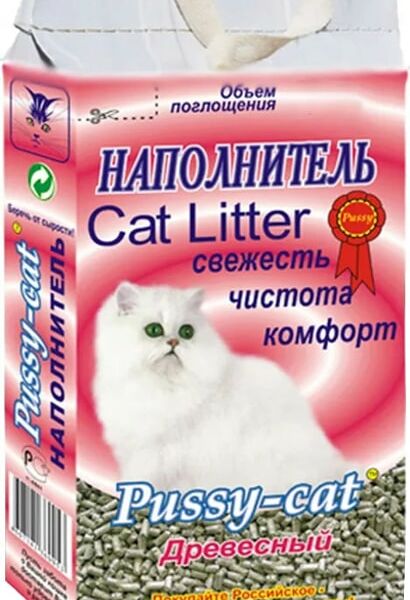 Наполнитель для кошачьего туалета Pussy-Cat древесный 4.5л