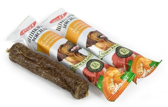 TiTBiT Шпикачка с легким говяжьим и тыквой для собак (50 г.)