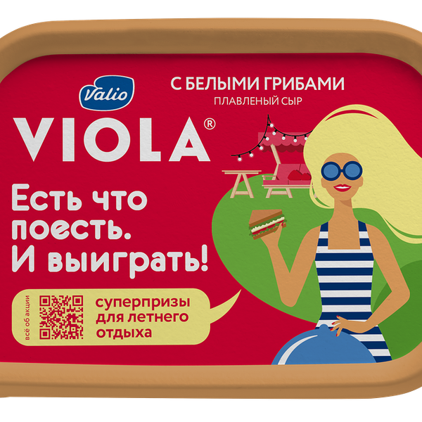 Сыр плавленый Viola с белыми грибами 60%