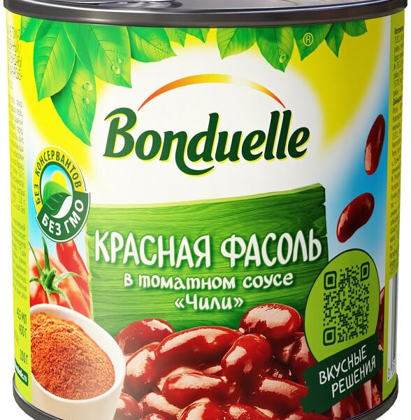Фасоль Bonduelle Красная в томатном соусе чили 400г