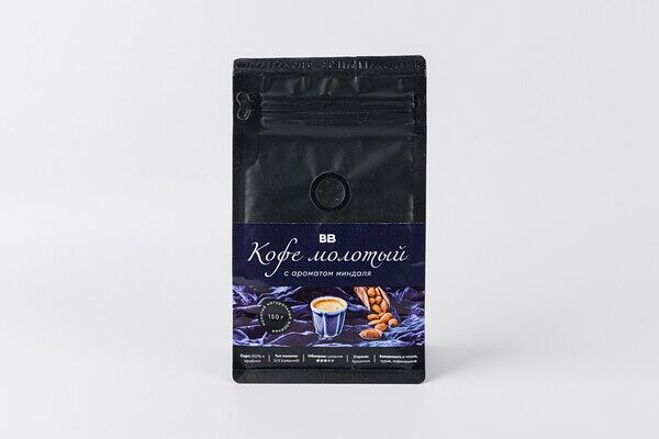 Кофе натуральный жареный молотый с ароматом миндаля