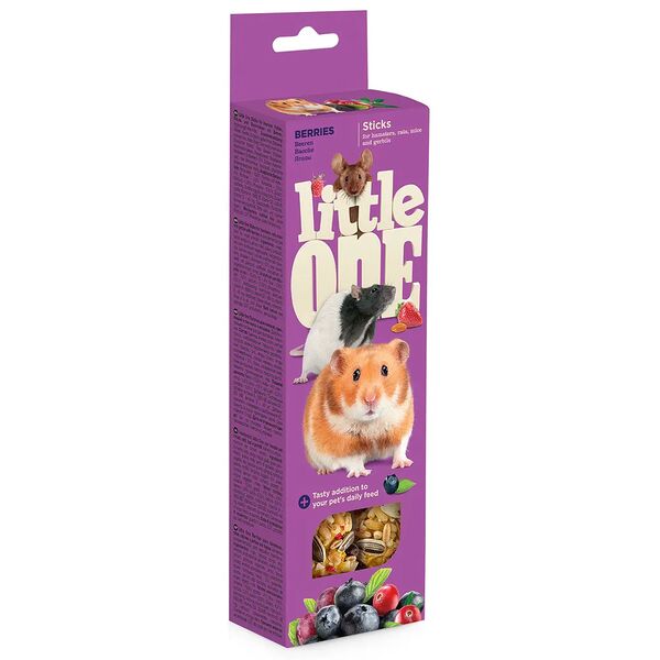 Палочки Little One для хомяков, крыс, мышей и песчанок с ягодами, 2х60 г