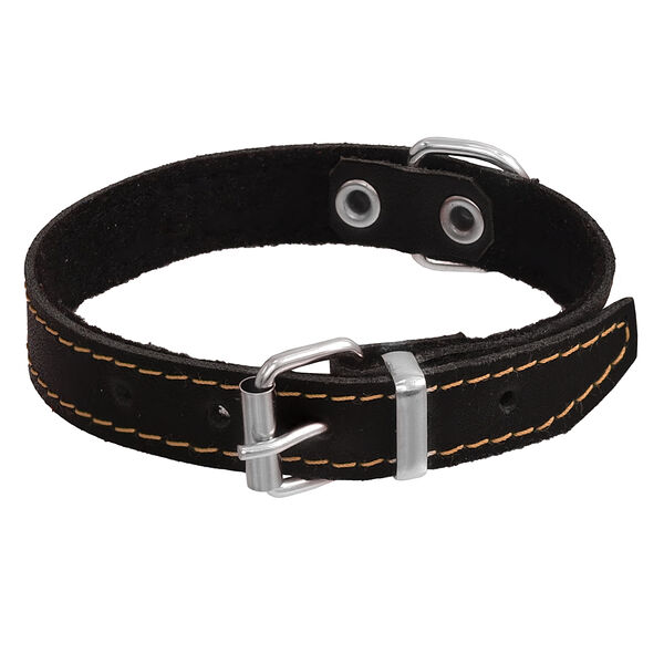 Dono Della ошейник кожаный на фетре S, Обсидиан
