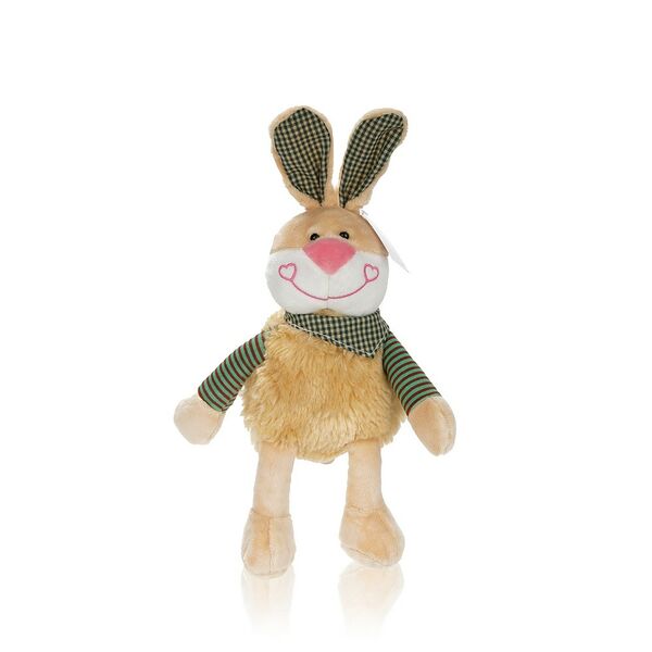 Мягкая игрушка Заяц с банданой коричневый