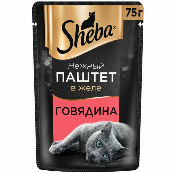 Влажный корм Sheba для кошек паштет с говядиной