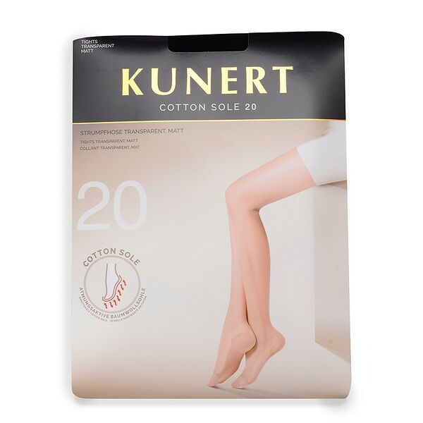 Колготки Kunert Cotton Sole черные, 20 den, размер 1