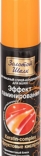 Двухфазный спрей-кондиционер для волос Золотой Шелк эффект ламинирования 190мл