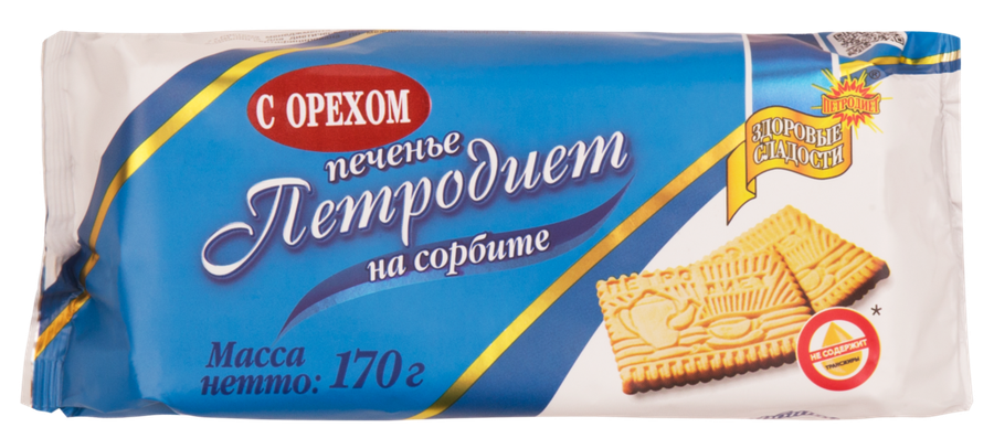 

Печенье Петродиет на сорбите с орехом 170 г