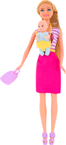 Набор игровой BIGGA Кукла с пупсом и аксессуарами, 16 предметов, в ассортименте, 1шт