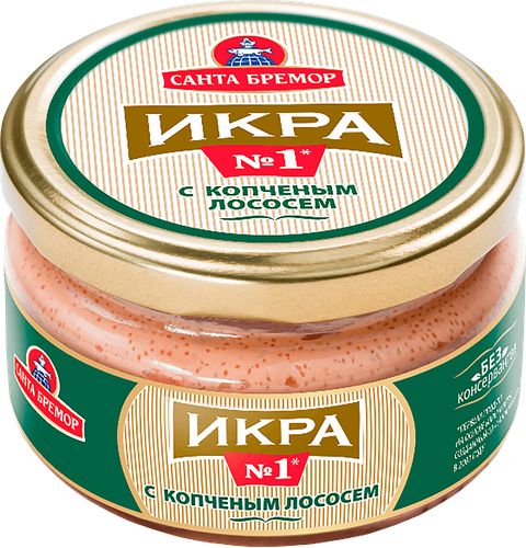 

Икра деликатесная Санта Бремор с копченым лососем 270 г