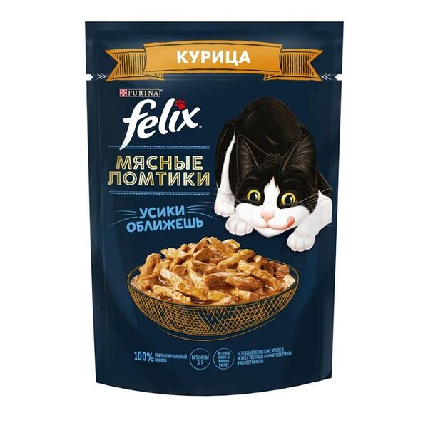 Корм для кошек Felix Мясные ломтики Курица