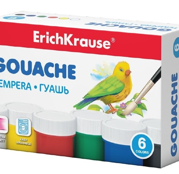 Гуашь ErichKrause 6 цв, 20мл  50535