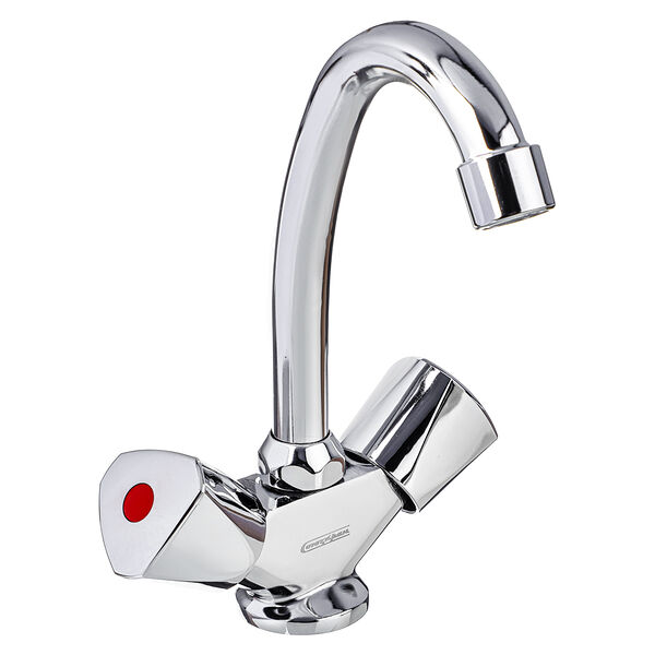 Союзкран смеситель для кухни, поворотный излив 20см, керам. кран-буксы 1/2, хром, цинк, sk01-t207