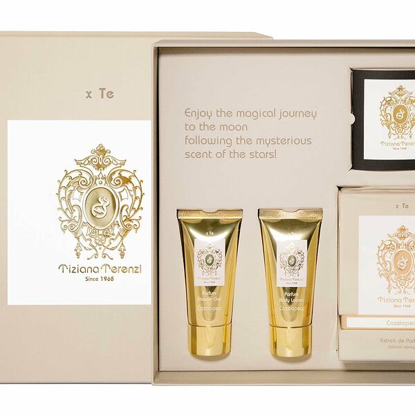 Набор унисекс Tiziana Terenzi Cassiopea (Духи 100 мл + Гель для душа 50 мл + Лосьон для тела 50 мл)