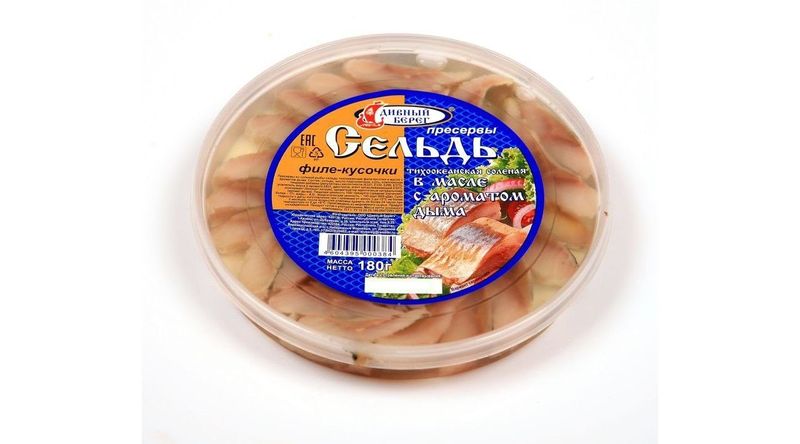 

Сельдь Дивный берег филе-кусочки в масле с ароматом дыма 180 г