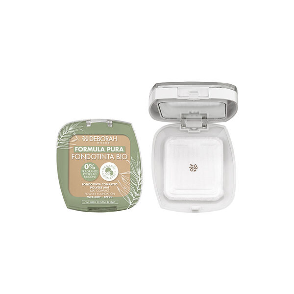 Основа тональная для лица Deborah Formula pura Fondotinta Bio пудровая тон 02 натуральный, 9 г