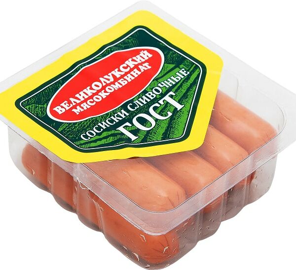 Сосиски Сливочные ТМ Великолукский мясокомбинат