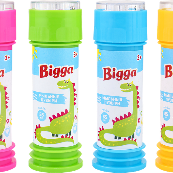 Мыльные пузыри BIGGA, 1 шт., в ассортименте 55 мл