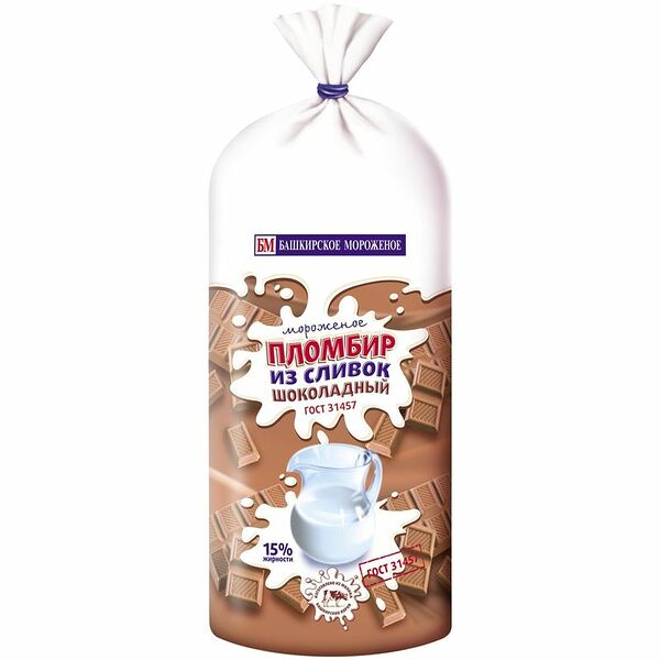 Мороженое Башкирское Мороженое пломбир из сливок шоколадный