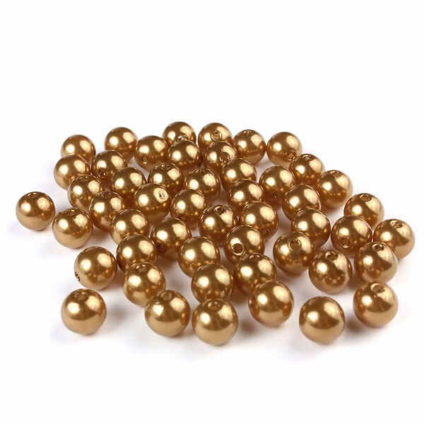 Бусины круглые, пластик, 10мм, 25гр Astra&Craft(048 NL золото)
