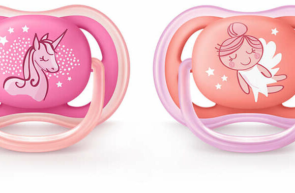 Пустышка силиконовая Ultra Air декор, 6-18  мес.(уп. 2 шт.), для девочки, 86509