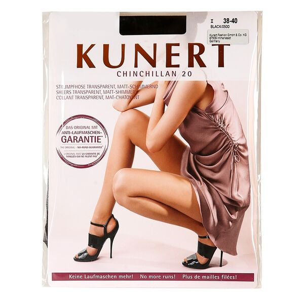 Колготки Kunert Chinchillan черные, 20 den, размер 1