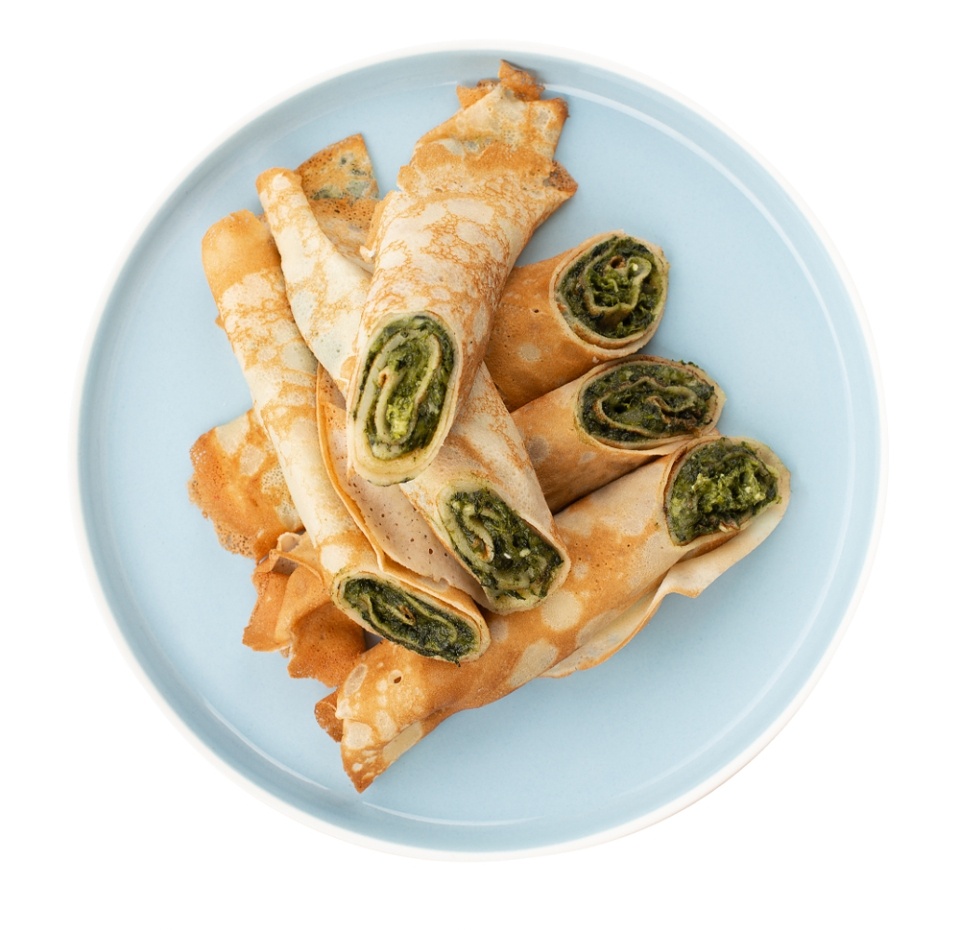 

Блинчики со шпинатом и сыром Уже Готово, 3 половинки в наборе, 150 г, Россия