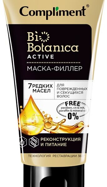 Маска-филлер для волос Compliment Biobotanica active Реконструкция и питание 200мл