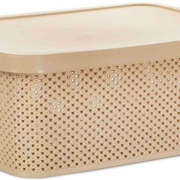 Ящик Attribute Diamond с крышкой цвет: латте, 13 л