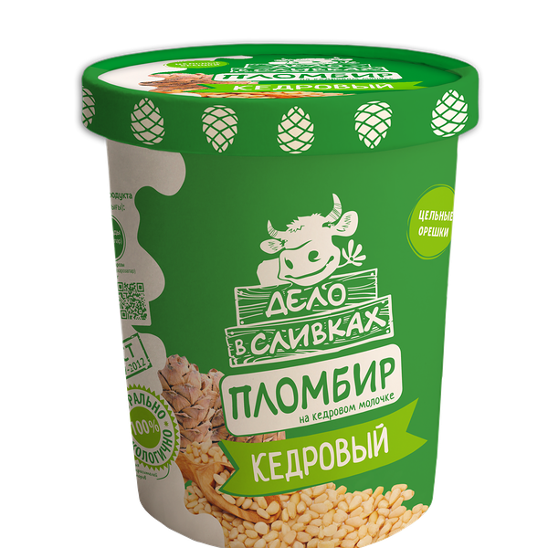 Мороженое Дело в сливках пломбир с кедровым орехом ведро 410 г